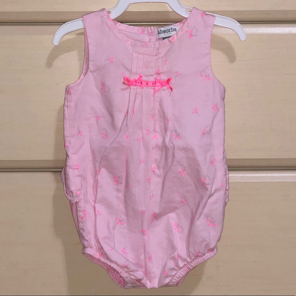 Absorba sleeveless romper in pink